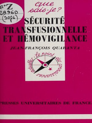 cover image of Sécurité transfusionnelle et hémovigilance